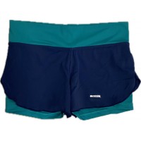 SHORTS TRINYS COM SHORTS INTERNO - AZUL/VERDE